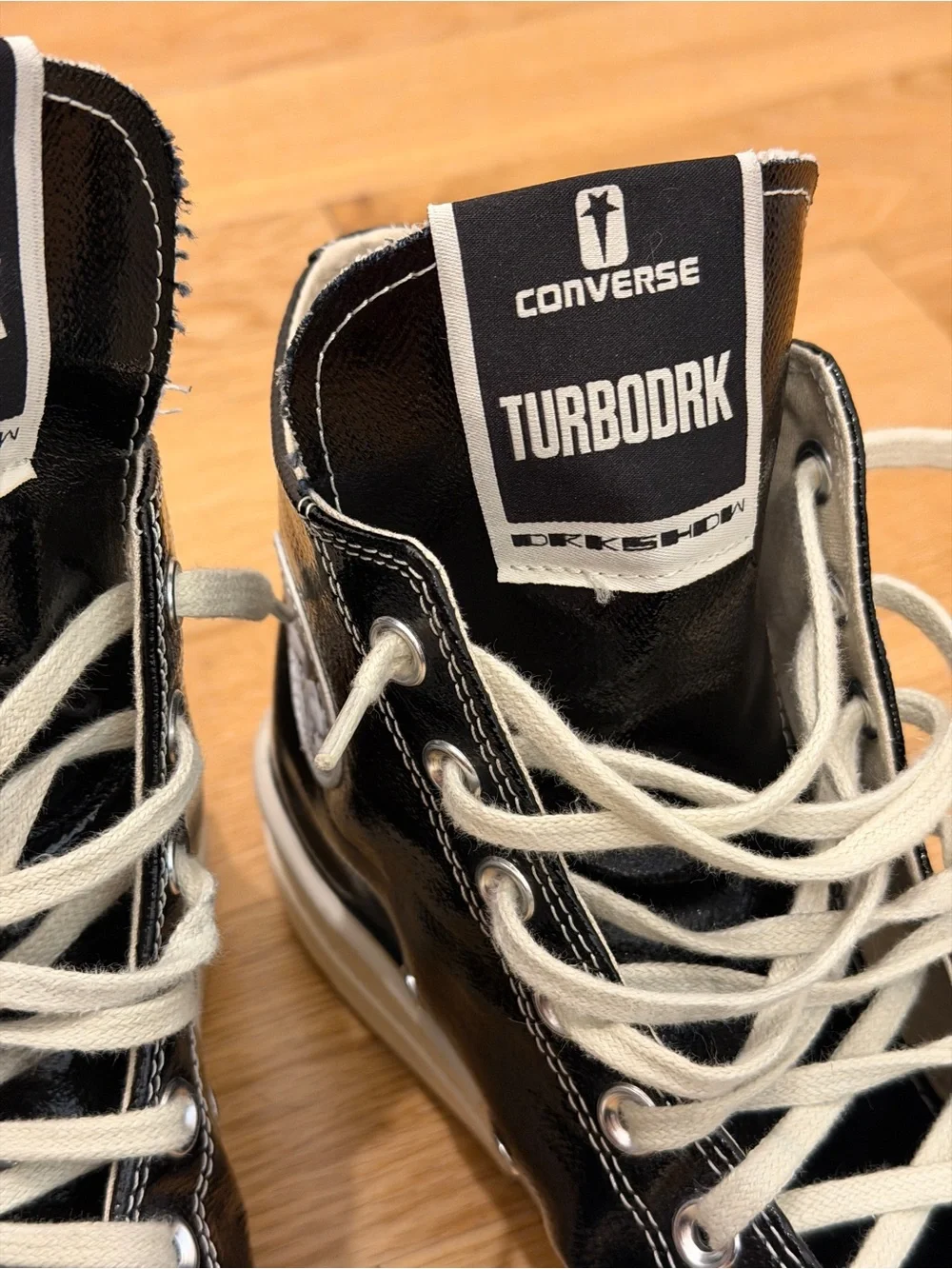 Converse x Rick Owens DRKSHDW Turbodrk Chuck 70 Black Lacquer high-top sneakers - Picture 5 of 8